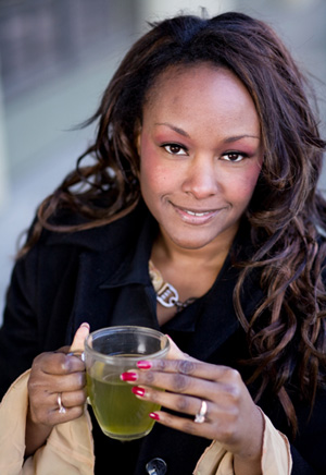 Woman Drinking Green Tea