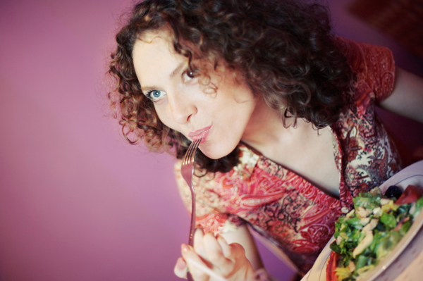 Woman Eating Healthy Meal