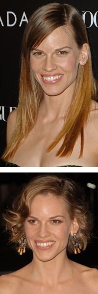 hilary swank hair. Hilary Swank before or after