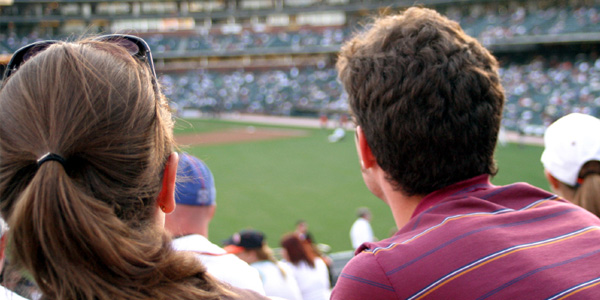 Couple at Baseball Game