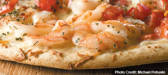 Shrimp and Tomato Pizza