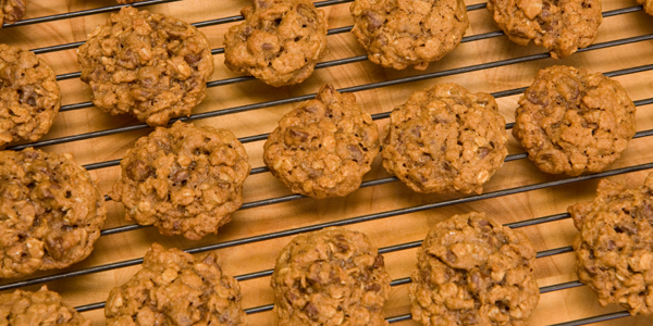 Oatmeal Coconut Cookies on Cooling Rack