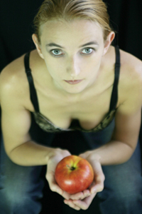 Sad Woman with Apple