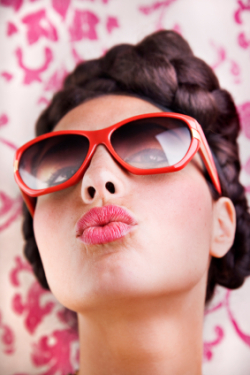 Glamorous pink lips