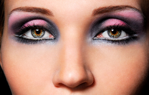 Dramatic Eye Makeup Blue Eyes. Purple eye shadow