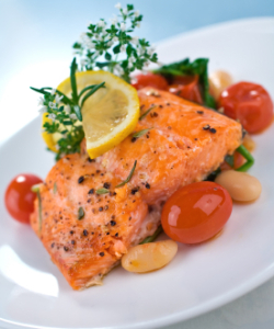 Salmon and tomatoes