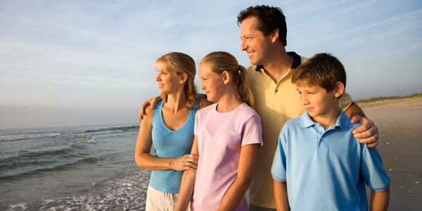 Family at the beach.