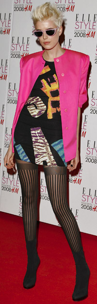 Stockings: British model Agyness Deyn