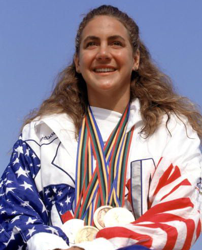The darling of the 1992 Olympics weilds her medal