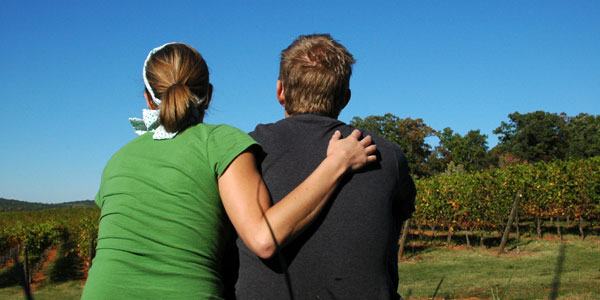 Couple on a Vineyard date