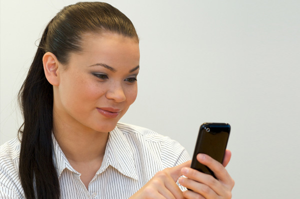 Woman with iPhone