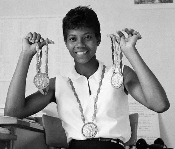 Showing off her glory, Wilma Rudolph