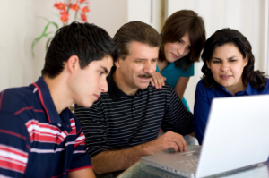 Dad on computer