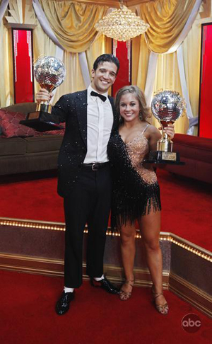 Hoisting the DWTS trophy