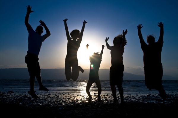 Family on Beach in Israel