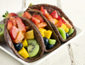 Fruit tacos with chocolate tortillas recipe