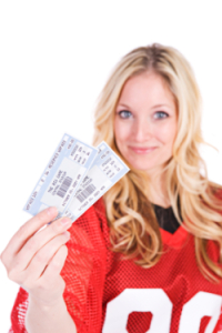 Woman with tickets