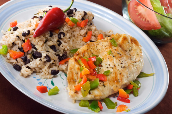Grilled Chicken and beans