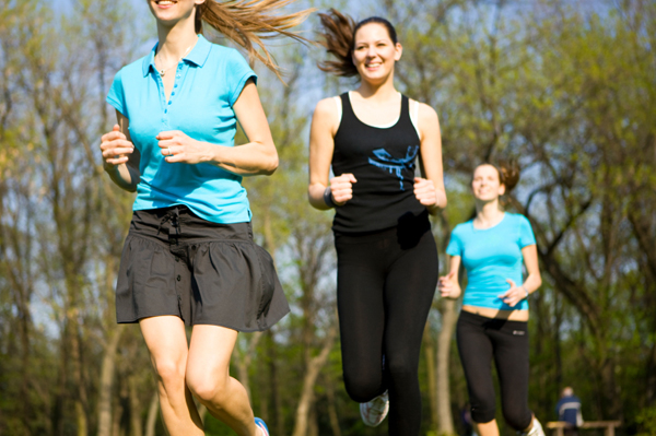 Group of woman running