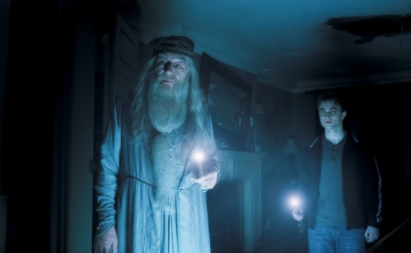 Harry and Dumbledore work to fend of he who shall not be named