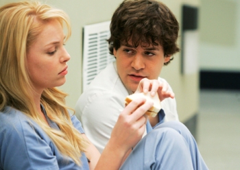 Heigl and her BFF, TR Knight on Grey's Anatomy