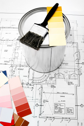 Paint can with paint sample
