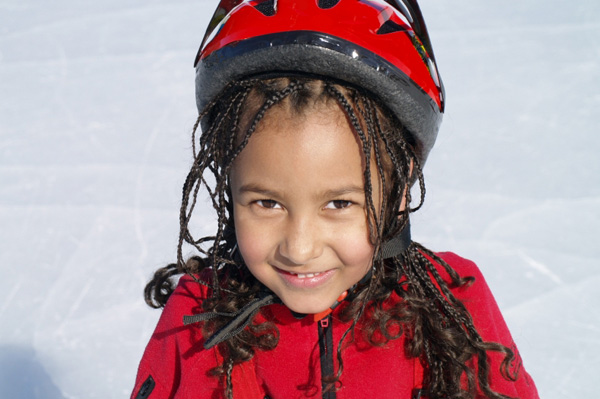 Ice Skating Girl with Helmet