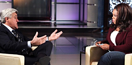 Jay Leno visits Oprah on January 29