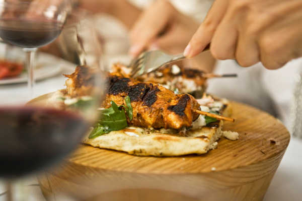 Lamb Kebab and Red Wine