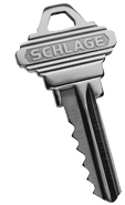 Silver house key