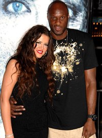 Lamar Odom and Khloe Kardashian at the Whiteout premiere