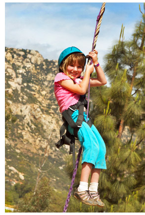 Kid on a zipline
