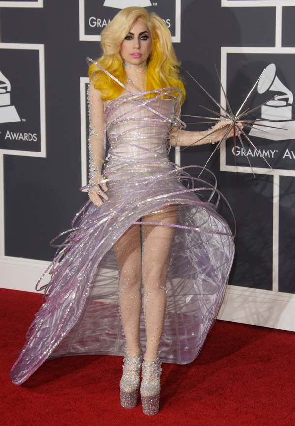 And here is a close up of Lady Gaga's Grammy shoes: