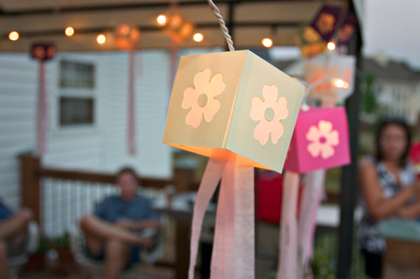Lanterns at outdoor party