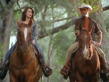 Laura Leighton takes a ride in Hallmark's Mending Fences