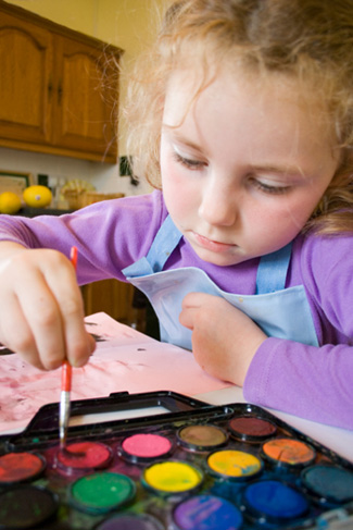 GIrl with Water Colors