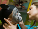 Mom applying Halloween Make Up