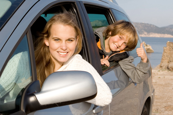 rent a car movie. Mom and Boy in Rental Car