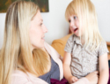 Mom tlaking to daughter