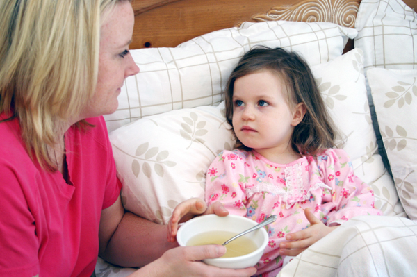 Mom with Chicken soup