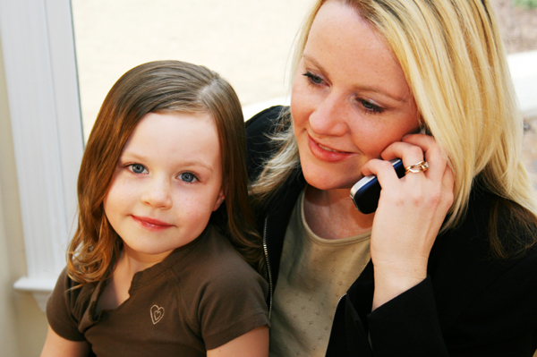 Mom with Daughter at Work