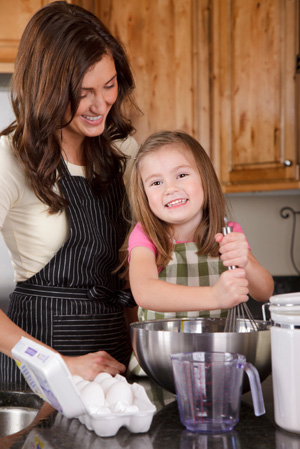 Mom Cooking with Daughter