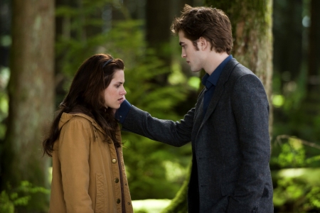 Kristen Stewart and Robert Pattinson in New Moon, out November 20