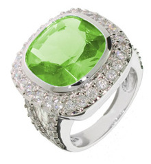 Peridot CZ cocktail ring