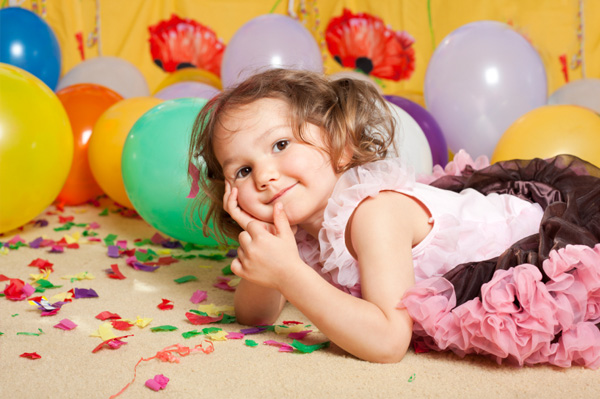 Preschooler on her birthday