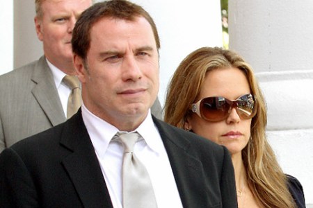 John Travolta and Kelly Preston leaving a Bahamas courtroom