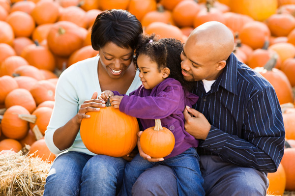 Family in Pumpkin Patch
