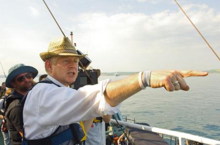 Director Richard Curtis of Love, Actually fame directing Pirate Radio
