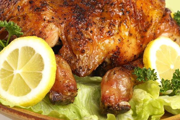Roast chicken with lemons