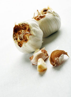 roasted garlic cloves and bulbs